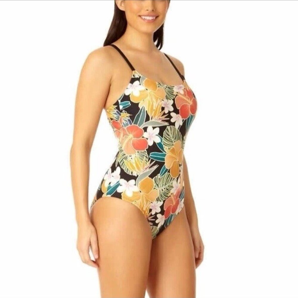 Hurley Women One Piece Swimwear Medium Tropical UPF 50+ Caribbean Beach Vacation